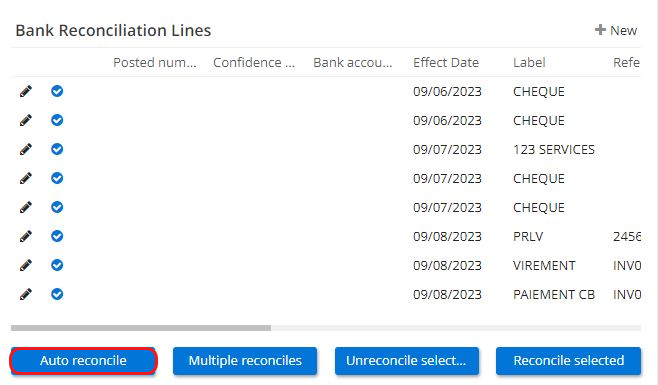 2.3. The Auto Reconcile button on the Bank Reconciliation form.